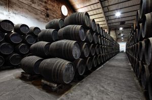 Sherry barrels in Bodega Delgado Zuleta