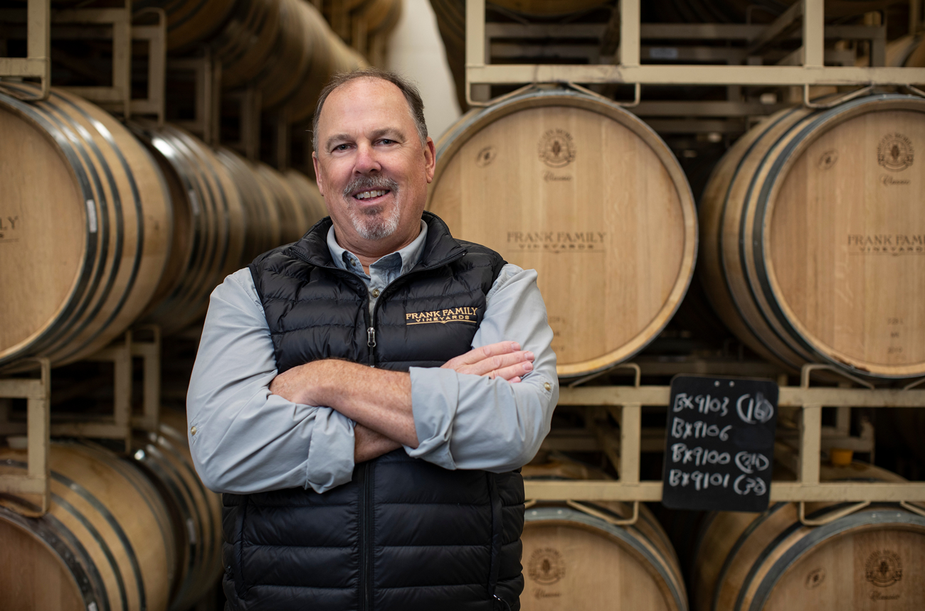 image of winemaker Todd Graff in barrel room