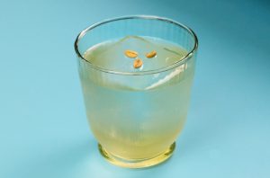 cocktail against a blue background