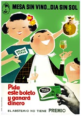 Mesa sin vino, día sin sol {A table without wine is like a day with sunshine], c. 1955.