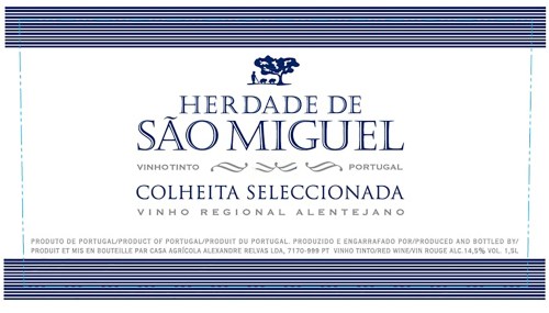 2018 Herdade de Sao Miguel Colheita Seleccionada, Vinho Regional Alentejano