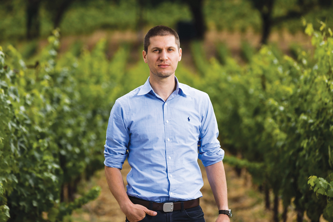 Matt Crafton, Chateau Montelena standing among vines
