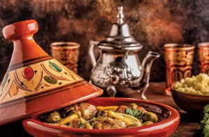 Chicken tagine with olives and preserved lemons