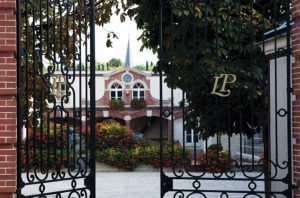 Gates at entrance to Champagne house Laurent-Perrier, which has been awarded a Royal Warrant