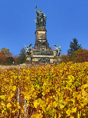 Niederwalddenkmal standing above Rüdesheimer Berg 