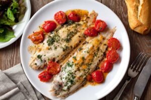 Sole with cherry tomatoes