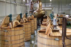 Whisky washback tanks made of mizunara oak