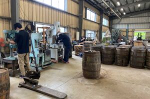 Barrels at Chichibu Distillery 