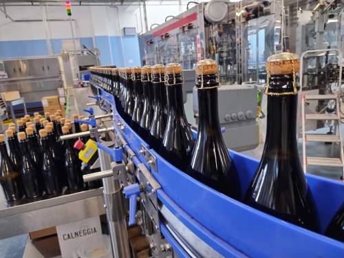 A view from Cantina Montelliana's massive bottling line