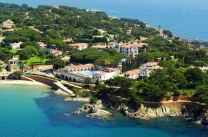 Aerial view of Hostal de La Gavina, Costa Brava, Spain