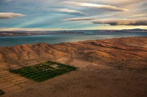 Bodega Otronia's Paico Vineyard on the shores of Lake Musters.