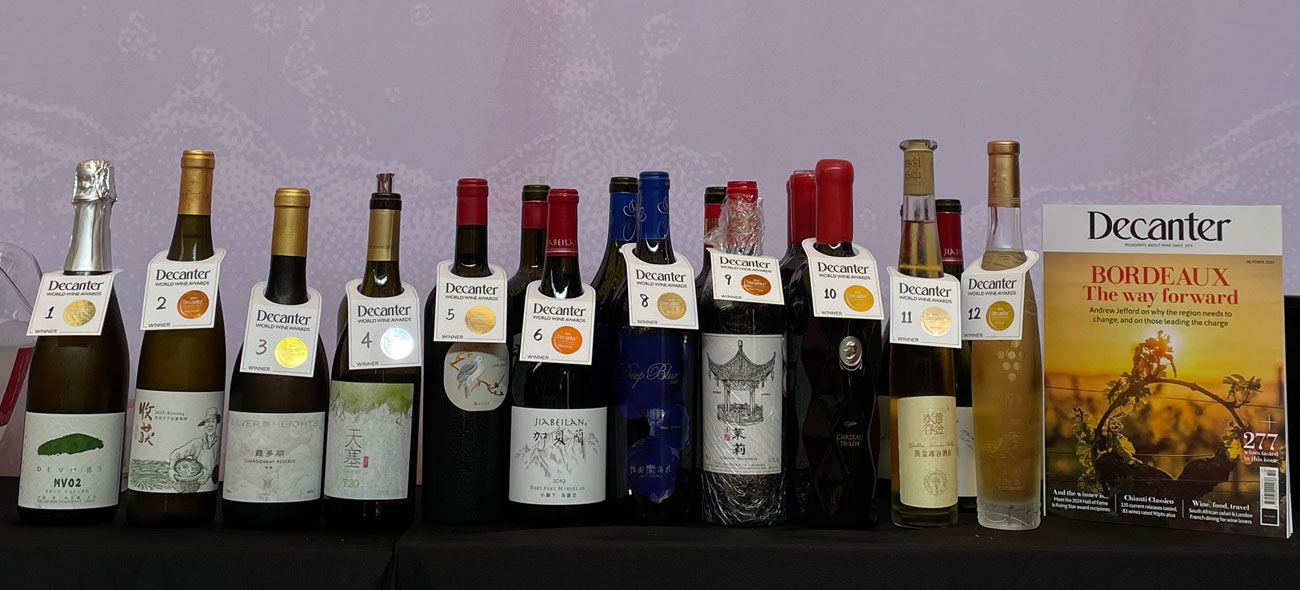 Line-up of the DWWA Masterclass wines at ProWine Shanghai 2024