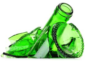 Broken glass bottle