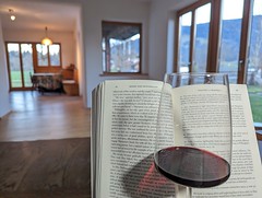 Konsumverführung Frieden Buch Weinglas Wohnzimmer © Temptation Book Glass of Red Wine Living Room ©