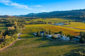 Aerial view of Napa Valley estate Benessere Vineyards