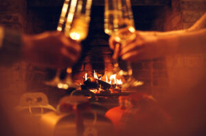 festive fireside Champagne