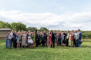 Outdoor wedding scene