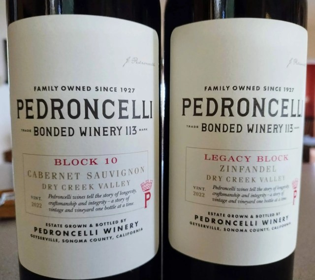 Pedroncelli BLock 10 Cab and Legacy Block Zin