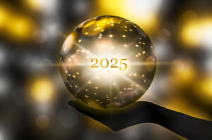 Crystal ball with 2025 in the centre