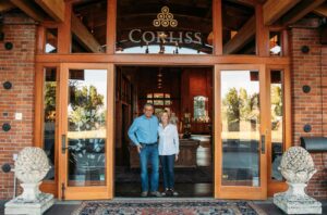 Corliss founders, Mike and Lauri Corliss at the winery in red Mountain AVA