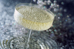 Glass of sparkling wine