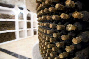 Cricova Winery cellar with close-up of bottles