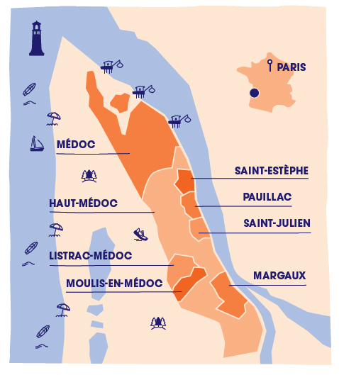 Médoc map Cru Bourgeois