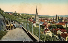 Frauenkirche (Church of our Lady) viewed from Neckerhalde, ca 1915, colorised